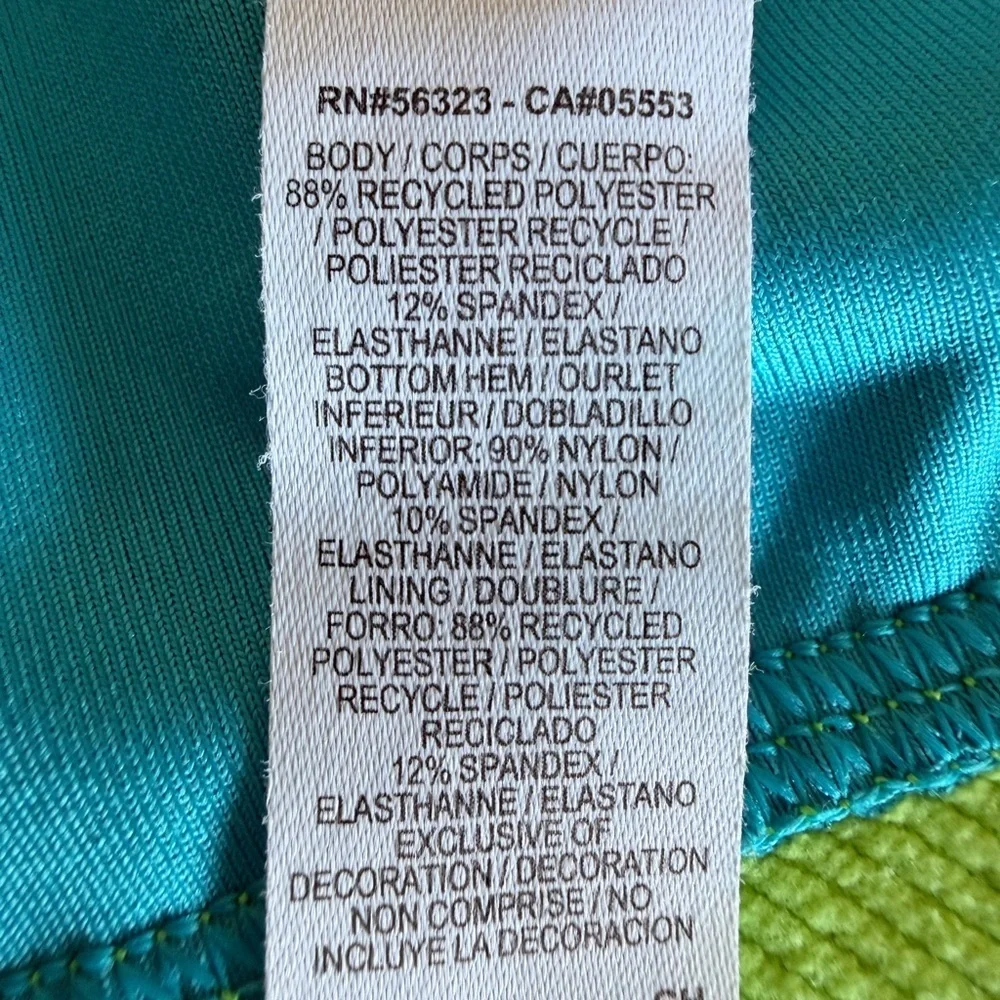 Nike Pro Dri-FIT Sports Bra Teal Lime Green Classic Swoosh Women's Size Small